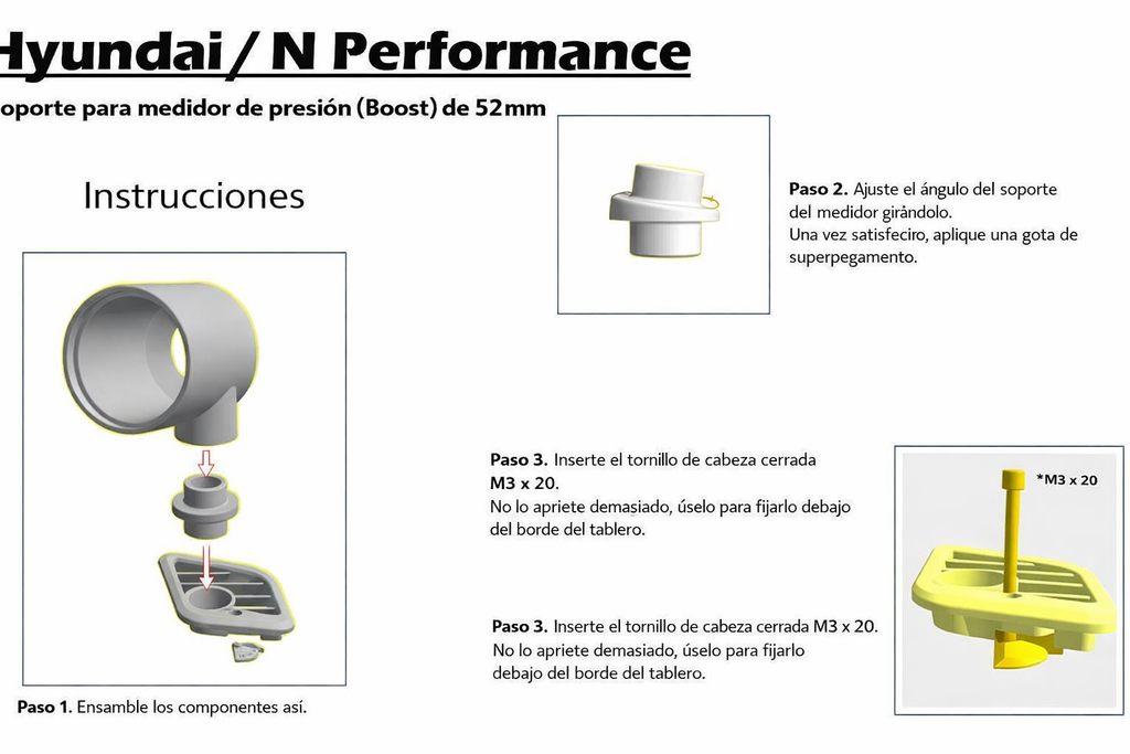 Adaptador Relojes de Medición Hyundai i30N - Gauge Pod Adapter