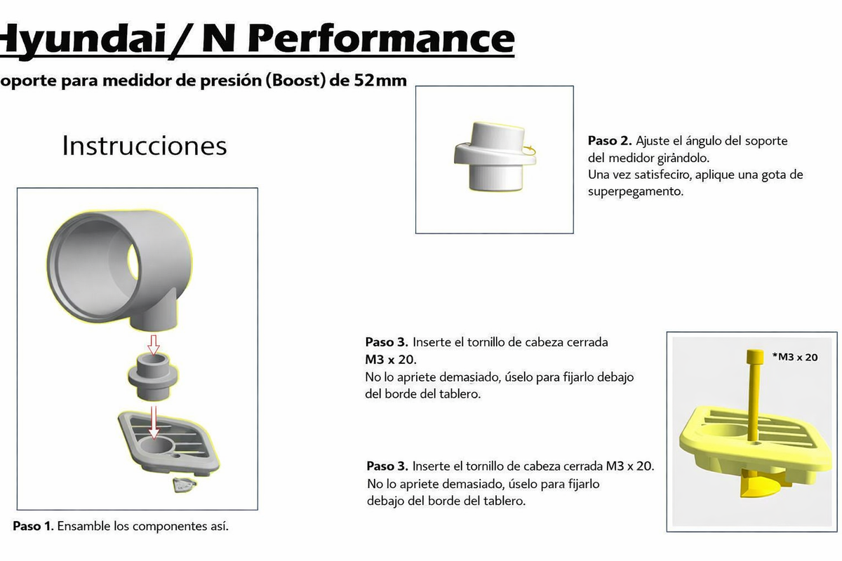 Adaptador Relojes de Medición Hyundai i30N - Gauge Pod Adapter